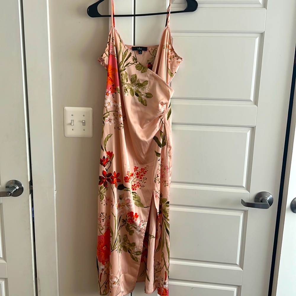 Lulu’s Remarkable Entrance Pink Floral Print Satin Dress